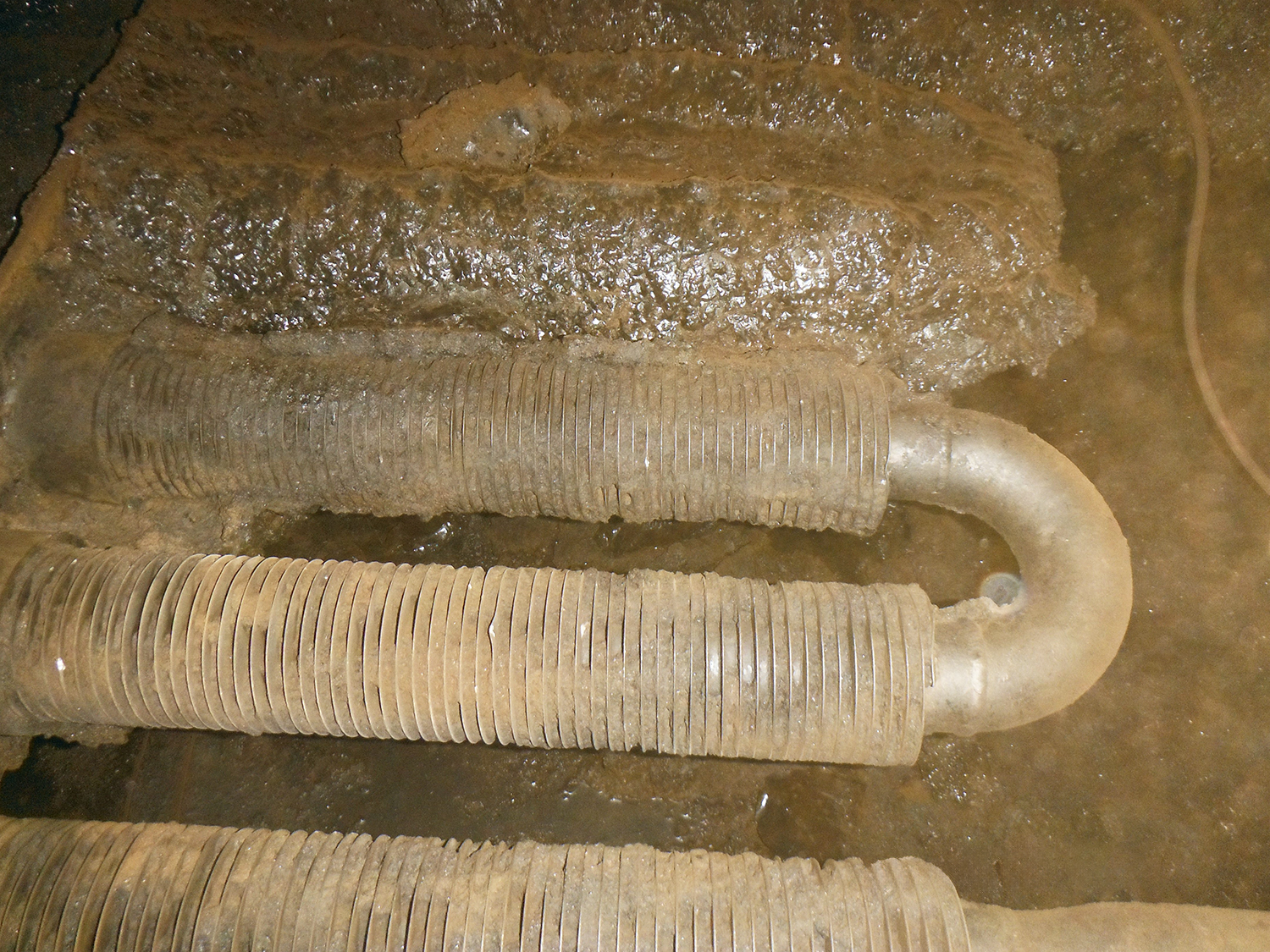 a heating coil before cleaning